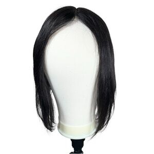 Coffee Brown Human Hair Lace Silk Base 11 Inch Hair Topper